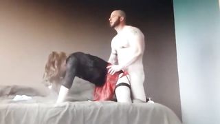 Amateur bareback with a big cock for a homemade crossdresser