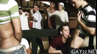 Watch these guys get their straight edges rubbed in a hot, steamy way