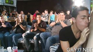 Hot stripper Bangs joins a steamy gay gang for some wild stripper fun