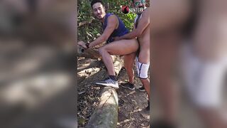 offers his bum to anyone passing by on the trail