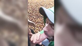 Direct shot in The woods inbetween two heterosexual pals who have the jizz-shotgun searing