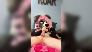 Fur covered penetrates his cock-squeezing butt until he jizzes