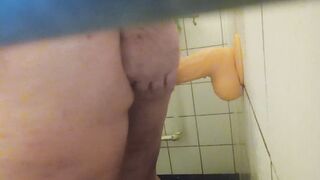 Solo masculine additional humungous fake penis - very first time opening and using this monster realistic lollipop