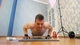 Thrust-ups from the floor. Cowers. Glamour lingerie