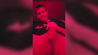 Teenager guy milks and cuns