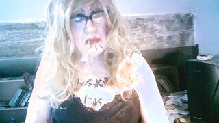 Abominable bitch Sarah's smoking, pee guzzling, bumfuck foray and onanism abasement