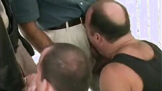 Nasty boss inhale the cop's gigantic spunk-pump