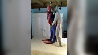 zentai croc has some joy with seized fool spiderman
