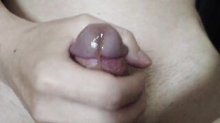 Sight at jizz flow from swell spunk-pump. Close up of my prick. Chinese masculine onanism.