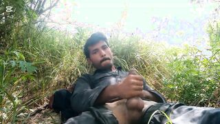 Solo dude large hard-on