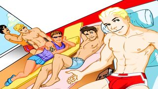 Went on a homosexual cruise on a ship and had intercourse, cartoon from the game