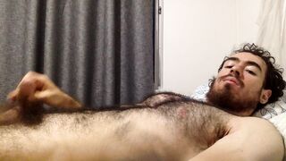 muscle latino drains until jizz in his palm