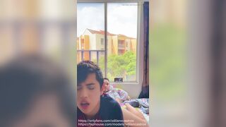 Young ass bandit neighbor asks me to deepthroat his backside then he bj's my prick until he makes me come in his gullet and gulps my cum-shot