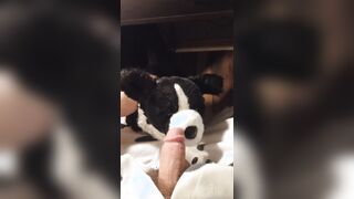POINT OF VIEW Plushie Border Collie Makes Onesie Puppy Spunk!