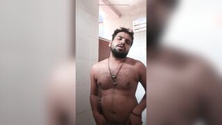 Restroom penetrating pink cigar in lingerie