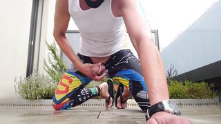 crazy outdoor jerk surfer