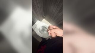 Public rest room, I attempted to entice the studs with my enormous rod