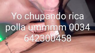 Chupando me una rica gorda polla