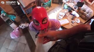 Ball spreading and bj instructing of Sissy - part 1