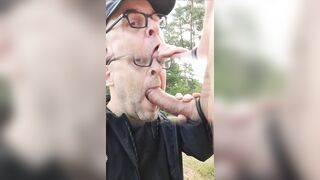 Mature swedish gay amateur sucks massive cock outdoors
