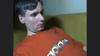 Horny adidas stud wanking off in sports camp dormitory bedroom