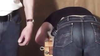 Dad Smacks His Stud in Cock-squeezing Denim