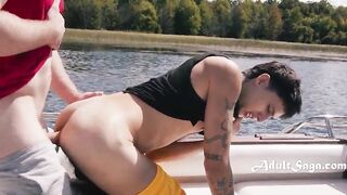 Hottest Buds Spray Plums Together on Boat - Heterosexual to HOMOSEXUAL!