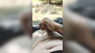 I wank off in the middle of nature utter of spunk