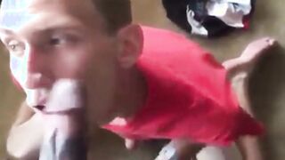 Gobbling BIG BLACK COCK