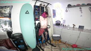 Bound Up Dangling Destroyed Climax Femboy Jerked in Restrain bondage