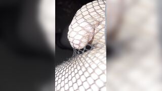 Night ambling in tights close road teenie fellow display no trousers