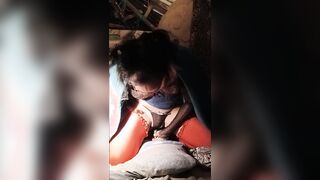 FEMBOY RAILING AMPLE BLACK BEEFSTICK FAKE PENIS makes little peewee bulbous thru undies and jizz both ways