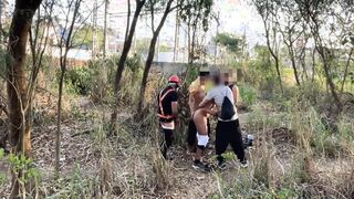 SECURITY PARTICIPATED IN THE BOINKING IN THE FOREST. HE GOT IN FIRM AND PLOWED EXCELLENT IN THIS FUCKFEST