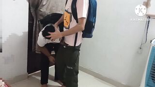 2 school college girls having homo joy in college library