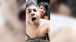 latinos plowing condom-free in public douche
