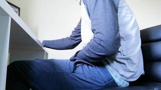 Steamy young boy caught masturbating off to porno