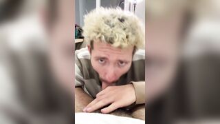 Lad deep throats ample prick and then takes it in his rump